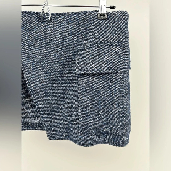 NWT ALC Womens Conan Wrap Mini Pencil Skirt Navy Cream Tweed Size 6 - Picture 5 of 11